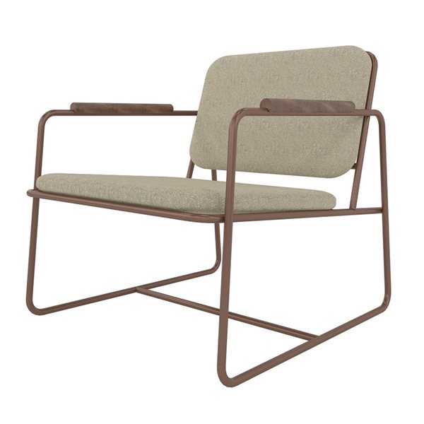 Manhattan Comfort Whythe Modern Beige and Brown Faux Leather Accent Chair