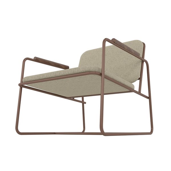 Manhattan Comfort Whythe Modern Beige and Brown Faux Leather Accent Chair