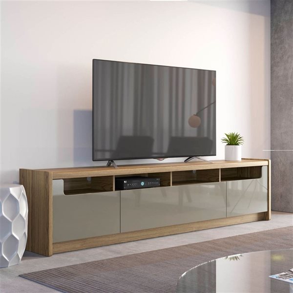 Manhattan Comfort Munoz Grey TV Stand for TV's up to 75-in