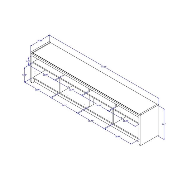 Manhattan Comfort Munoz Grey TV Stand for TV's up to 75-in