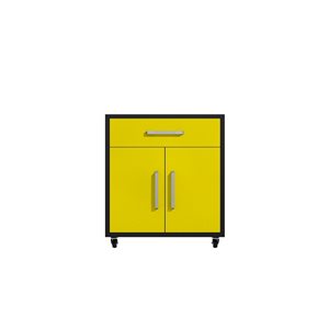 Meuble de rangement pour garage mobile Eiffel par Manhattan Comfort de 28,35 po x 34,41 po x 17,72 po, jaune brillant