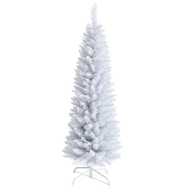 Costway 5-ft Unlit Slim White Artificial Christmas Tree