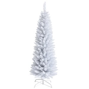 Costway 5-ft Unlit Slim White Artificial Christmas Tree