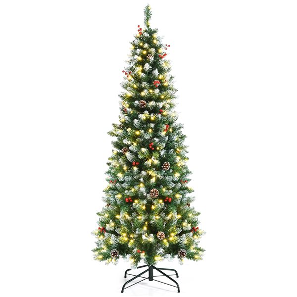 slim white christmas tree with colored lights