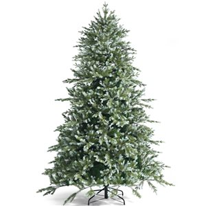 Costway 8-ft Full Green Artificial Christmas Tree with Lights and 1658 Mixed Tips