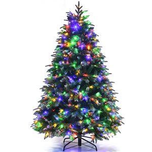 Costway 5-ft Pre-lit Full Green Artificial Christmas Tree with 250 Multicolor LED Lights