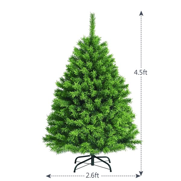 Costway 4.5ft Full Flocked Green Artificial Christmas Tree with Lights CM23574 RONA