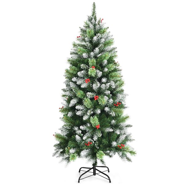Costway 5ft Unlit Slim Green Artificial Christmas Tree CM23548 RONA