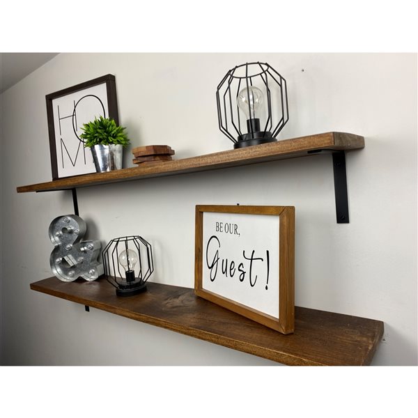 La Grange 48-in x 2-in x 6-in Wood Shelf in Brown