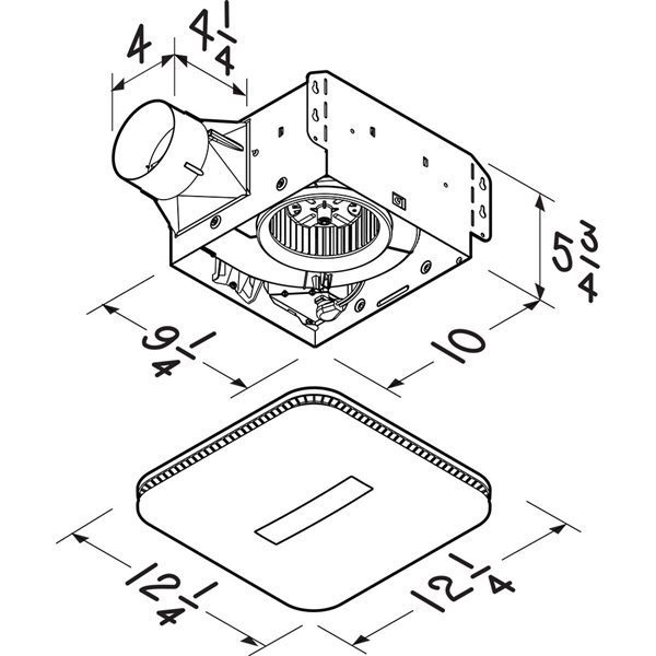 Broan Cleancover 1.0-sone 110 CFM White Bathroom Fan