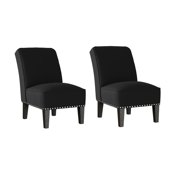 CorLiving Aaliyah Side Chair with Flared Wooden Legs (Set of 2