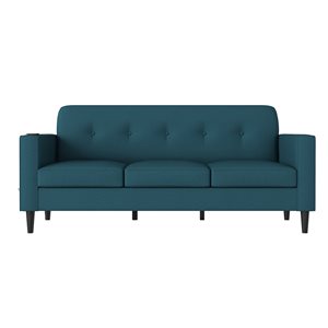 Handy Living Wiatt Modern Peacock Blue Polyester Sofa