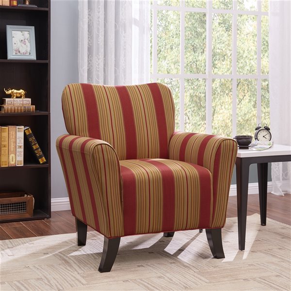 Handy Living Thangavelu Modern Red and Beige Cotton Accent Chair