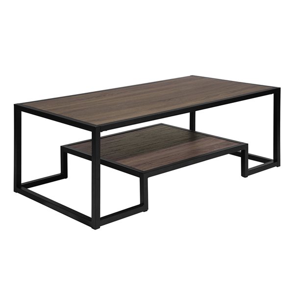 Homycasa Suri 23.6in Modern Cleanlined Coffee Table with Black Leg