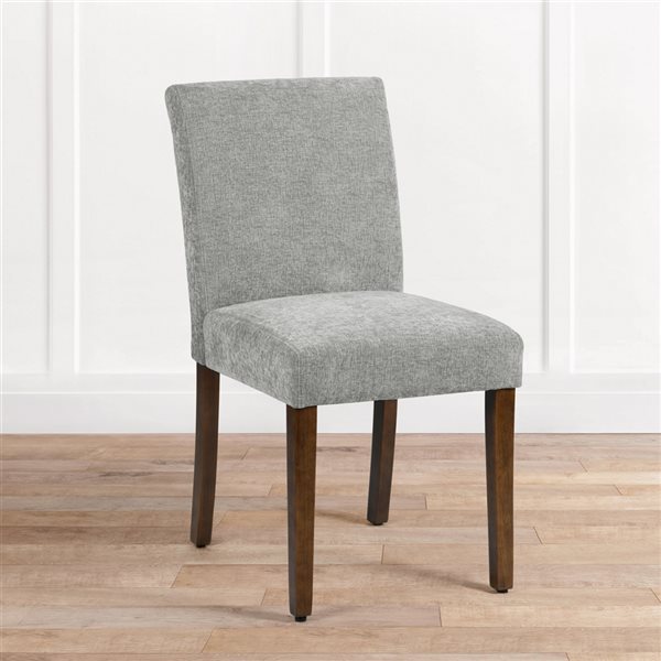 Homy Casa Lowe Grey Polyester Wood Frame Dining Chair (Set of 2)