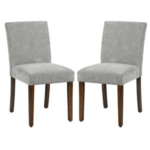 Homycasa Lowe Grey Polyester Wood Frame Dining Chair (Set of 2)