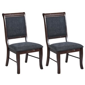Homycasa Zaim Blue Polyester Wood Frame Dining Chair (Set of 2)