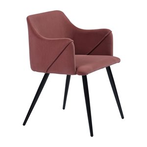 Homycasa Aldridge frosted Pink Velvet Metal Frame Dining Chair (Set of 2)