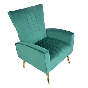 Homycasa Bexley Green Velvet Upholstered High Back Arm Accent Chair