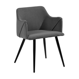 Homycasa Aldridge frosted Grey Velvet Metal Frame Dining Chair (Set of 2)