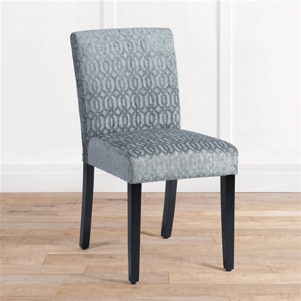Homy Casa Lowe Silver Polyester Wood Frame Dining Chair (Set of 2)