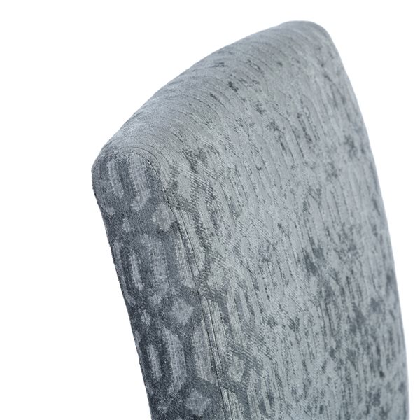 Homy Casa Lowe Silver Polyester Wood Frame Dining Chair (Set of 2)