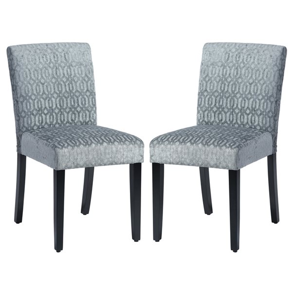 Homy Casa Lowe Silver Polyester Wood Frame Dining Chair (Set of 2)