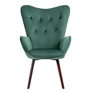 Homycasa Wing Blue Fabric Upholstered Wing Back Leisure Arm Chair