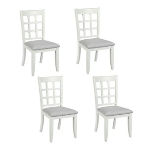 Ensemble de 4 chaises de salle à manger Zuhayr grises en polyester avec cadre en bois par Homycasa
