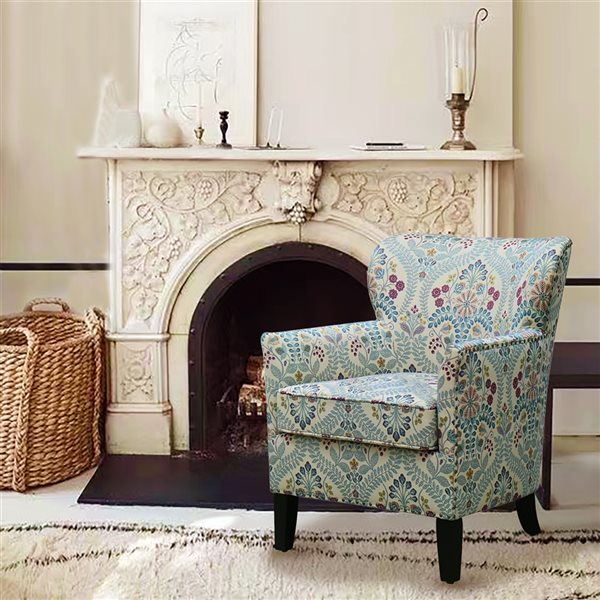 Homy Casa Elliot 28.5-in Upholstered Armchair with Removable Cushions