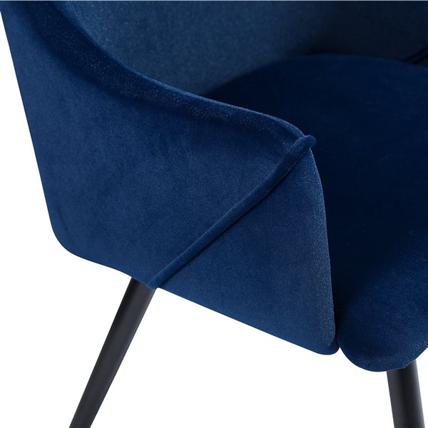 Homycasa Aldridge frosted Blue Velvet Metal Frame Dining Chair (Set of 2)