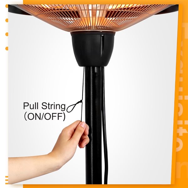 Zachvo 5100BTU 110Volt Black Steel Tabletop Electric Patio Heater