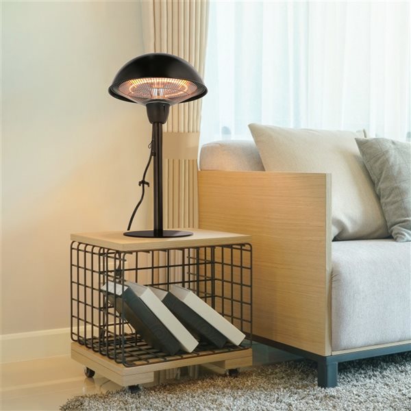 Zachvo 5100BTU 110Volt Black Steel Tabletop Electric Patio Heater