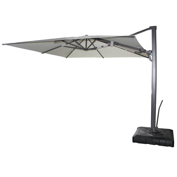 Parasol suspendu Oasis par Corriveau Outdoor Furniture crème de 10 pi avec manivelle