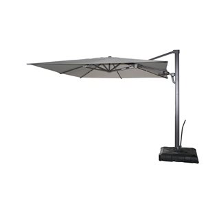 Parasol suspendu Oasis par F. Corriveau International taupe de 10 pi avec manivelle