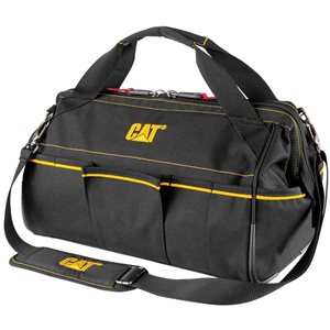 CAT 16-in Black Polyester Zippered Tool Bag