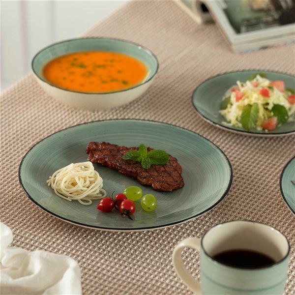 Quickway Imports Green Dinnerware Set - 16-Piece