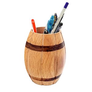 Vintiquewise 3.5-in Brown Wine Barrel Pen Holder