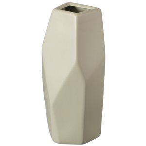 Uniquewise 8-in H Beige Ceramic Decorative Geometric Vase