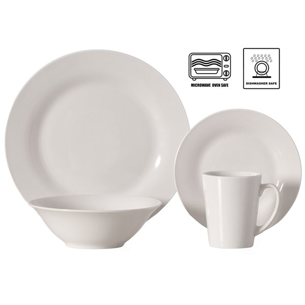 Quickway Imports White Dinnerware Set - 16-Piece