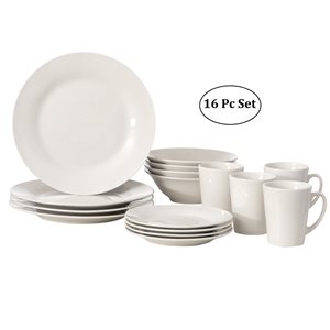Quickway Imports White Dinnerware Set - 16-Piece