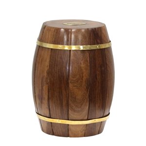 Vintiquewise 7-in Brown Wine Barrel Coin Bank