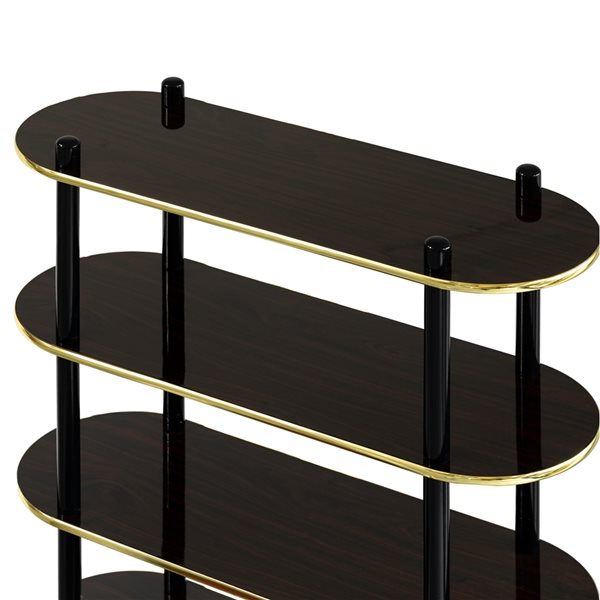 Fabulaxe Brown Wood 5-Shelf Standard Bookcase