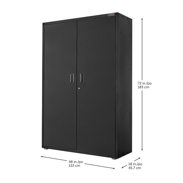 Staples® - Armoire de rangement verrouillable en acier, 72 po, noire