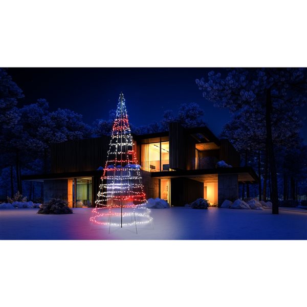 Twinkly 26-ft Freestanding Christmas Tree with Colour Changing LED DTA ...