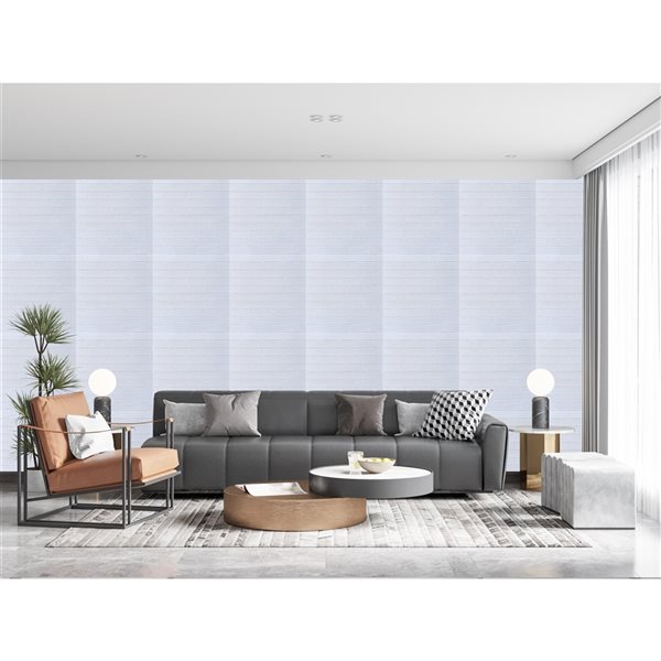 Dundee Deco Falkirk Markinch 2.3-ft x 27.6-in White 3D Stick and Peel Wall Panel