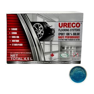 Ensemble d'époxy Ureco bleu métallique haute brillance de 4,5 L pour sol de garage