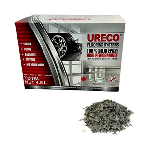 Ureco Nightfall Black and Dark Grey Flakes High-Gloss 4.5-L Garage Floor Epoxy Kit with Flakes