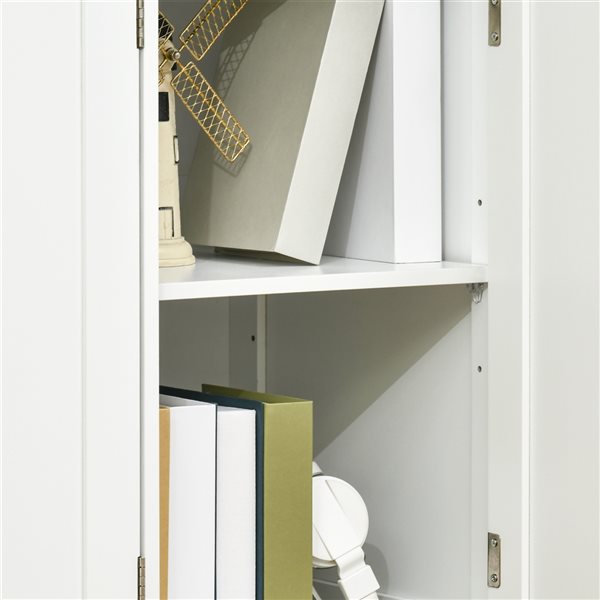 HomCom White Composite Rubberwood Sideboard