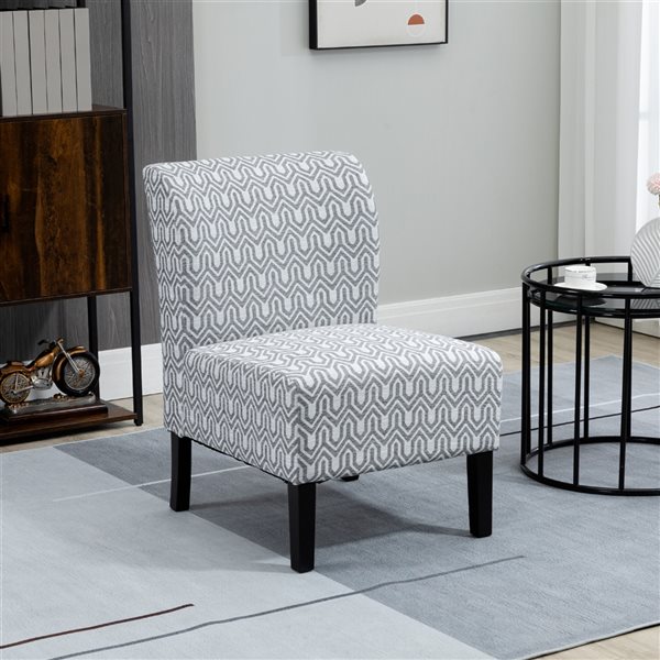 HomCom Vintage Grey Polyester Accent Chair